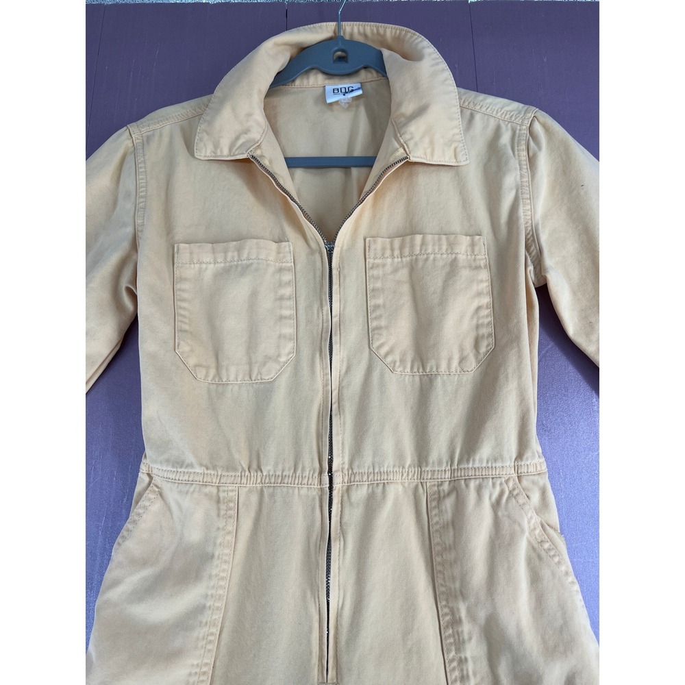 BDG Utility Boiler Jumpsuit Yellow Cotton Long Sleeve Zip Up Size Small UO - Picture 3 of 12